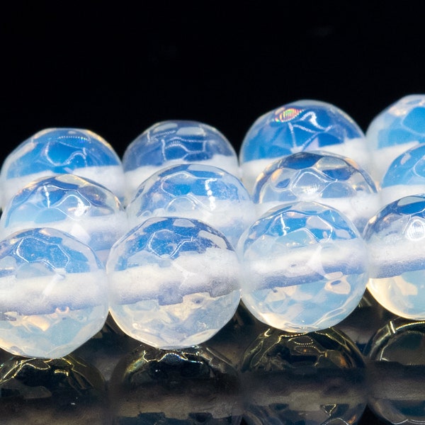 Opalite Beads Grade AAA Micro Faceted Round Loose Beads 6MM 8MM 10MM Bulk Lot Options