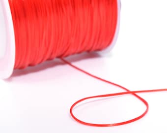 High Quality 0.8MM Red Japanese Elastic Cord / Thread Crystal String 1 Spool 60 Meters Bulk Lot Options(64728-2553)