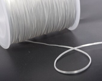 Beading Cord- 66 yard0.8mm Strong Elastic Stretchy Jewelry Bracelet Making Beading Thread Cord String Elastic Cord 1 Full Spool6 spool