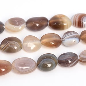 8-10MM Multicolor Botswana Agate Beads Pebble Nugget Grade AAA Genuine Natural Gemstone Loose Beads 15.5" / 7.5" Bulk Lot Options (108540)