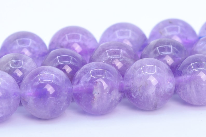 Lavender Amethyst Grade AA Genuine Natural Gemstone Round Loose Beads 4MM 6MM 8MM 10MM 12MM 14MM Bulk Lot Options image 2