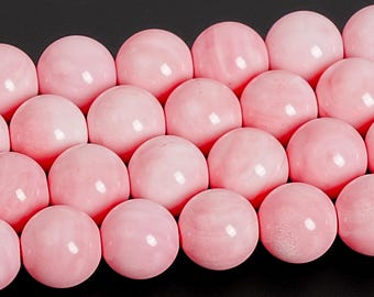 Pink Queen Conch Shell Beads Grade AA Gemstone Round Loose Beads 6MM 8MM Bulk Lot Options