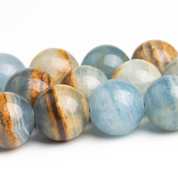 Blue Onyx (Lemurian Aquatine Calcite) Beads Genuine Natural Grade AA Gemstone Round Loose Beads 6MM 8MM 10MM 12MM Bulk Lot Options