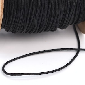 High Quality 0.8MM Carbon Black Knotting Macrame Cord Braided Thread No Elasticity 1 Spool 80 Meters Bulk Lot Options (64062-S2455)