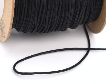 High Quality 0.8MM Carbon Black Knotting Macrame Cord Braided Thread No Elasticity 1 Spool 80 Meters Bulk Lot Options (64062-S2455)