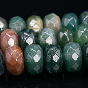 10x6MM Multicolor Indian Agate Beads Genuine Natural Gemstone Full Strand Faceted Rondelle Beads 15&quot; / 7.5&quot; Bulk Lot Options (111030-3279)