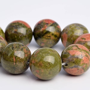 15MM Lotus Pond Unakite Beads Grade AAA Genuine Natural Gemstone Half Strand Round Loose Beads 7.5&quot; BULK LOT 1,3,5,10 and 50 (103604h-919)