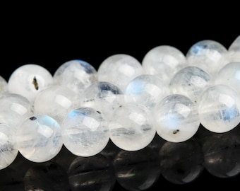 4MM Rainbow Moonstone Tourmaline Inclusions Beads Grade AA Genuine Natural Gemstone Full Strand Round Loose Beads 20" (120651-2926)
