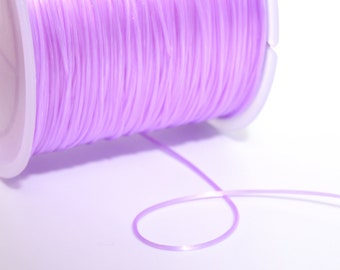 Cordón elástico japonés de lavanda de alta calidad de 0,8 mm / hilo de cristal 1 carrete 60 metros Opciones de lote a granel (64712-S2550)