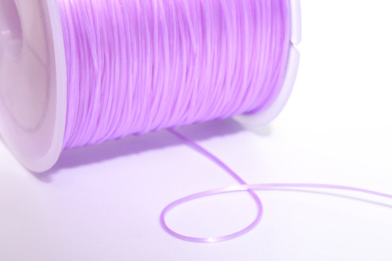 High Quality 0.8MM Lavender Japanese Elastic Cord / Thread Crystal String 1 Spool 60 Meters Bulk Lot Options 64712-S2550 image 1