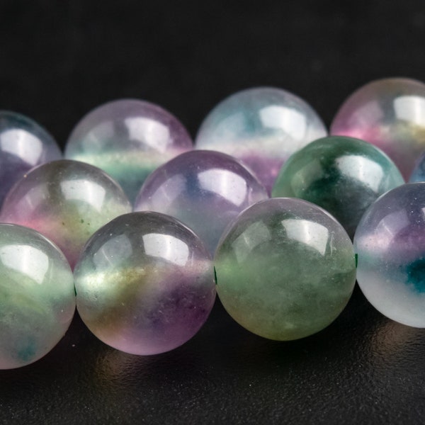 8MM Multicolor Jade Gemstone Beads Fluorite Color Round Loose Beads 15" / 7.5" Bulk Lot Options (119081)