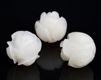 1 Pcs 20-22MM Natural Bodhi Root Handcrafted Beads Floral Rose Carved Round Bulk Lot Options (80148-607)
