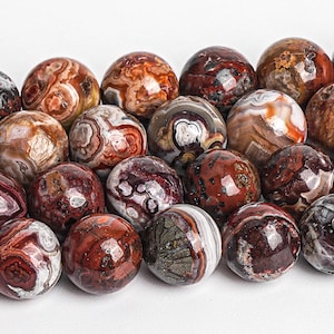 Red Mexican Crazy Lace Agate Beads Genuine Natural Grade AA Gemstone Round Loose Beads 6MM 8MM 10MM Bulk Lot Options