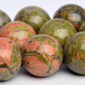16MM Lotus Pond Unakite Beads Grade AAA Genuine Natural Gemstone Full Strand Round Loose Beads 15&quot; BULK LOT 1,3,5,10 and 50 (103604-919)