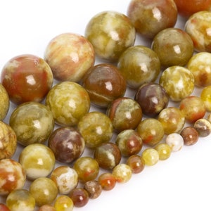 Yellow Green Serpentine Beads Genuine Natural Russia Grade AAA Gemstone Round Loose Beads 4MM 6MM 8MM 10MM 12MM Bulk Lot Options