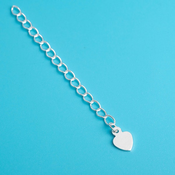 2.2MM Sterling Silver Chain Extender 2" / 4.9CM Heart End 2 Chains (67999-2176)