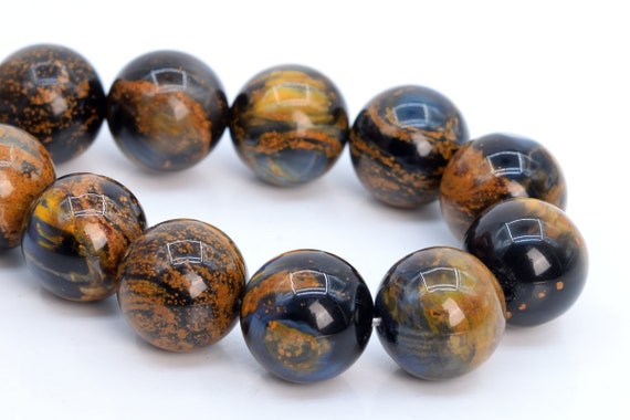 11-12MM PIETERSITE GEMSTONE GRADE AA BROWN ROUND 11-12MM LOOSE BEADS 7/"