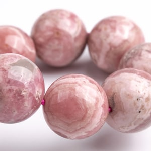 NUR EIN 13MM Argentinien Rhodochrosit Perlen Hellgrau Rosa Armband Klasse A + Echter Natürlicher Runder Edelstein 8 &quot;(123517h-58)