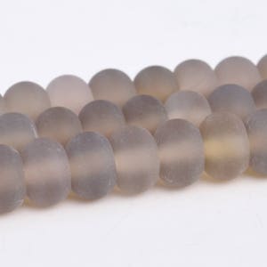 Cuentas de ágata gris mate Grado AAA Piedra preciosa natural genuina Rondelle Cuentas sueltas 6MM 8MM Opciones de lote a granel