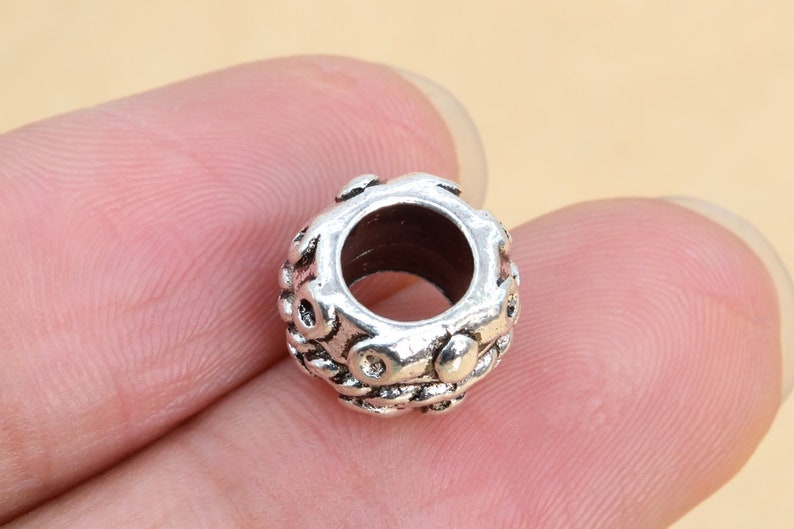 62257-2256 11x8MM Antique Silver Tone Spacer Beads Barrel Drum 5 Pcs Bulk Lot Options