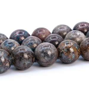 7-8MM Brown Azurite Malachite Quartz Beads Genuine Natural Gemstone Full Strand Round Loose Beads 16&quot; (116159-1829)