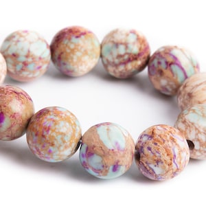 8MM Multicolor Sea Sediment Imperial Jasper Beads Grade AAA Natural Gemstone Round Loose Beads 7.5&quot; Bulk Lot Options (102760h-602)
