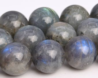 11-12MM Gray Labradorite Beads Grade A Genuine Natural Gemstone Full Strand Round Loose Beads 16" BULK LOT 1,3,5,10 and 50 (104010-1088)