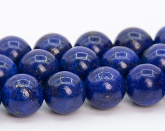 8MM Deep Blue Lapis Lazuli Beads Grade AA Gemstone Round Loose Beads 15" / 7.5" Bulk Lot Options (109950)