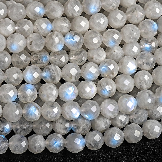 Rainbow Moonstone Beads Genuine Natural Grade AAA Gemstone Faceted