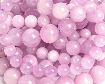 7-12MM Lavender Purple Kunzite Beaded Bracelet Handmade Natural Gemstone Crystal Jewelry Gift