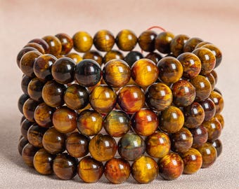 Colombia Pietersite Beads 6.5"/7"/7.5"/8"Bracelet Genuine Natural Round Gemstone Beads