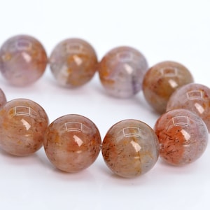 13MM Rare Auralite 23 Cacoxenite Beads A Genuine Natural Gemstone Half Strand Round Loose Beads 8&quot; (105867h-1777)