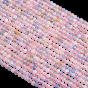 2-3x2MM Beryl Morganite Aquamarine Beads Grade AA Genuine Natural Gemstone Faceted Rondelle Loose Beads 15.5&quot; Bulk Lot Options (115978-3933)