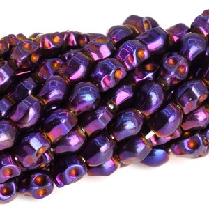 6x5 MM Lila Hämatit Perlen Schädel Klasse AAA Natürlicher Edelstein voller Strang lose Perlen 16 &quot;BULK LOT 1,3,5,10 und 50 (104847-1314)