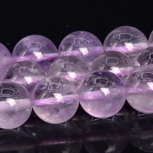 8-9MM Transparent Light Lavender Amethyst Beads Brazil Grade AA Genuine Natural Gemstone Round Loose Beads 15&quot; Bulk Lot Options (109397)