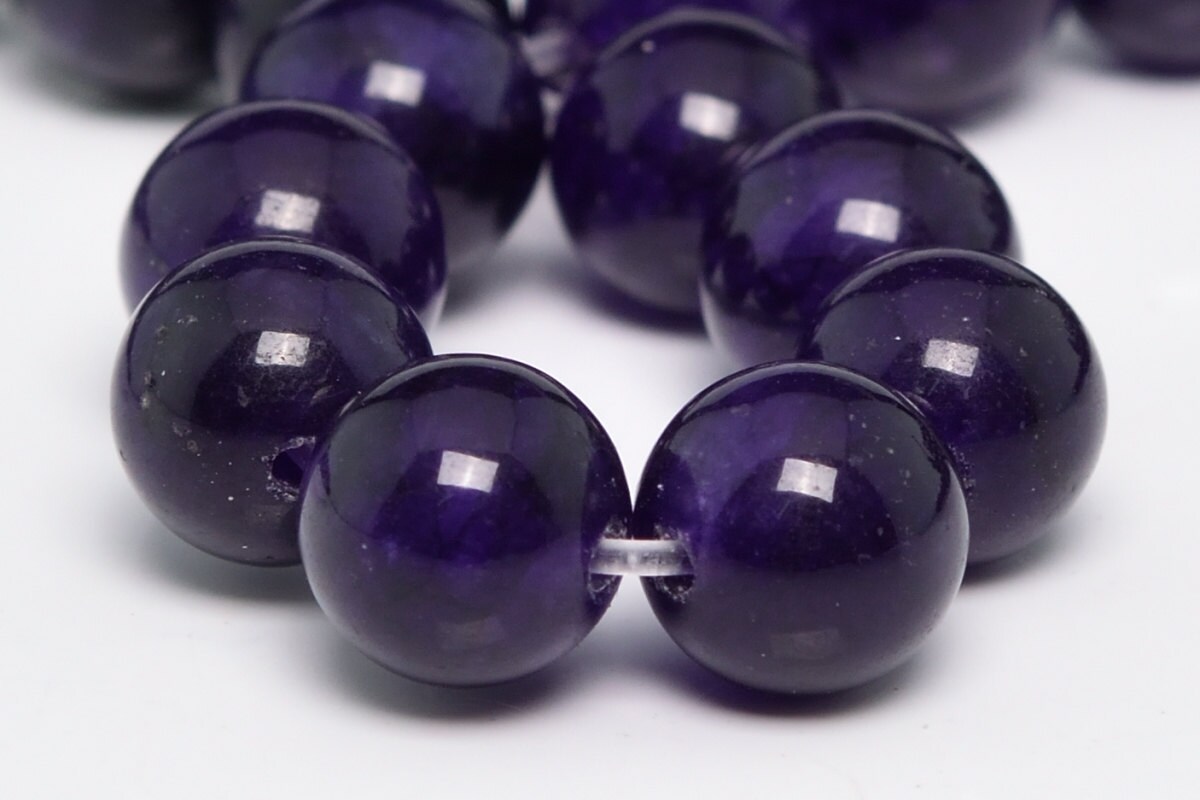 8MM Dark Purple Jade Beads Grade AAA Natural Gemstone Half Etsy