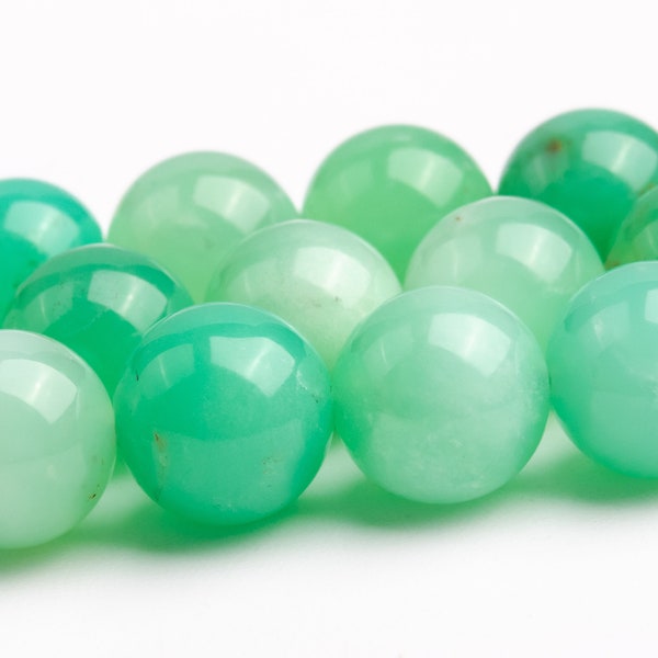 Green Australian Chrysoprase Genuine Natural Grade AAA Gemstone Round Loose Beads 4MM 6MM 8MM 10MM 12MM 14MM Bulk Lot Options