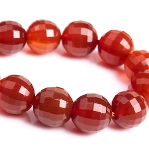 9-10MM Carnelian Beads Grade AAA Genuine Natural Gemstone Micro Faceted Square Cut Round Loose Beads 7.5&quot; BULK LOT 1,3,5,10,50 (103116h-672)