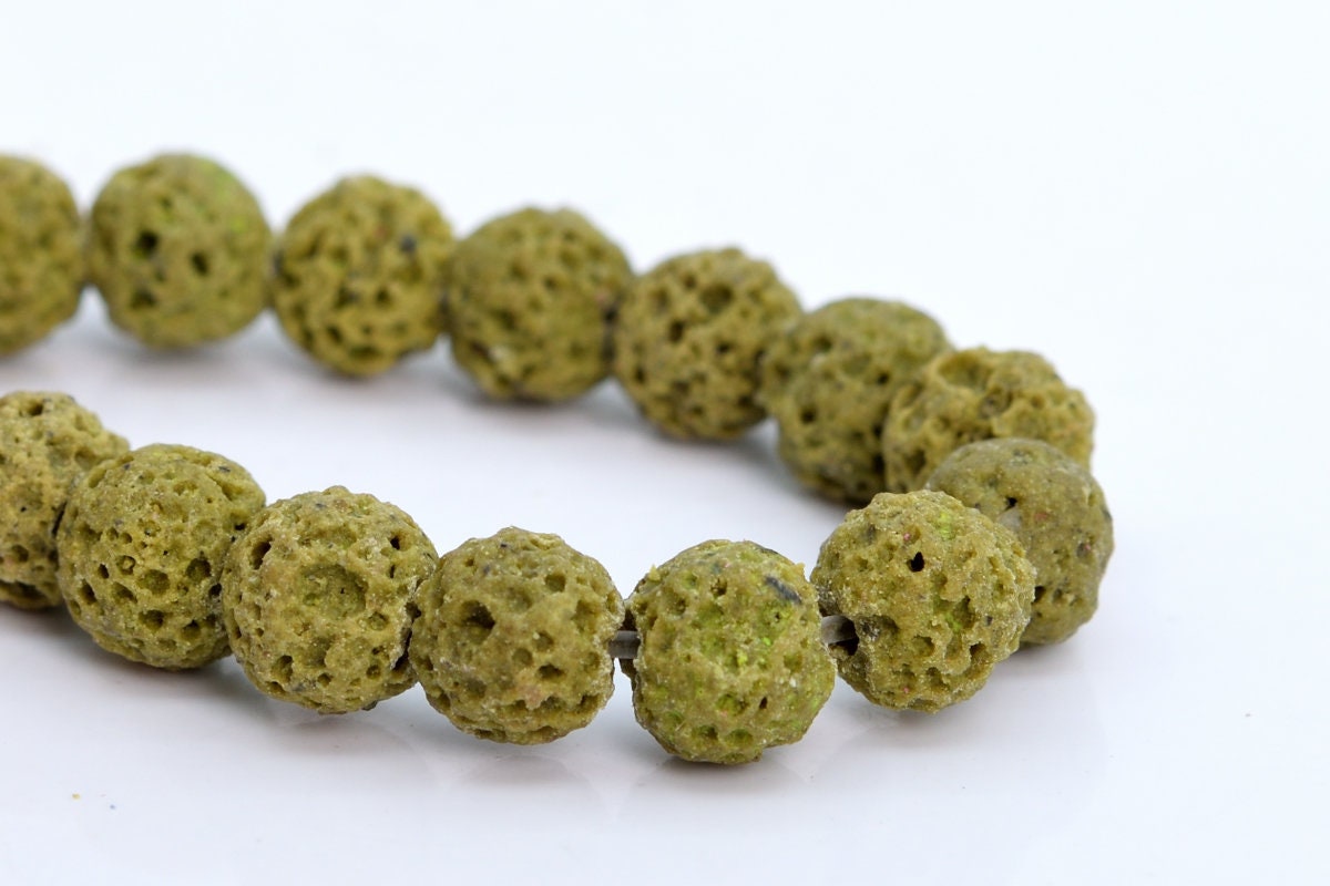 Yellow Lava Beads for Jewelry Making - Dearbeads