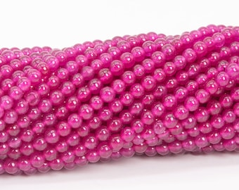 2MM Purple Pink Malaysian Jade Beads Grade AAA Natural Full Strand Round Loose Beads 15" Bulk Lot Options (110812-3251)
