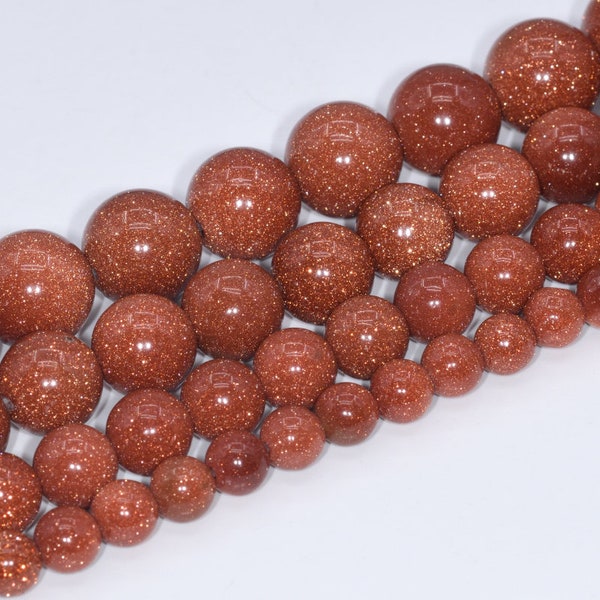 Goldstone Beads Grade AAA Round Loose Beads 4MM 6MM 8MM 10MM 12MM Bulk Lot Options