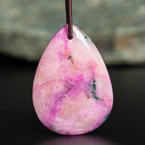 Premium Natural Cobalt Calcite Pendant Grade AAA 32X23X7MM Pink Pendant Teardrop Pendant Gemstone Pendant Only One(900060)