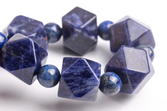 Lot De 30 Perles En Sodalite Naturelle 6 Mm - Pour Création De Bijoux, Bracelet, Collier