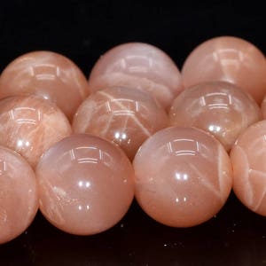 10MM Orange Moonstone Beads India Grade AA Genuine Natural Gemstone Full Strand Round Loose Beads 15.5&quot; BULK LOT 1,3,5,10,50 (104071-1112)
