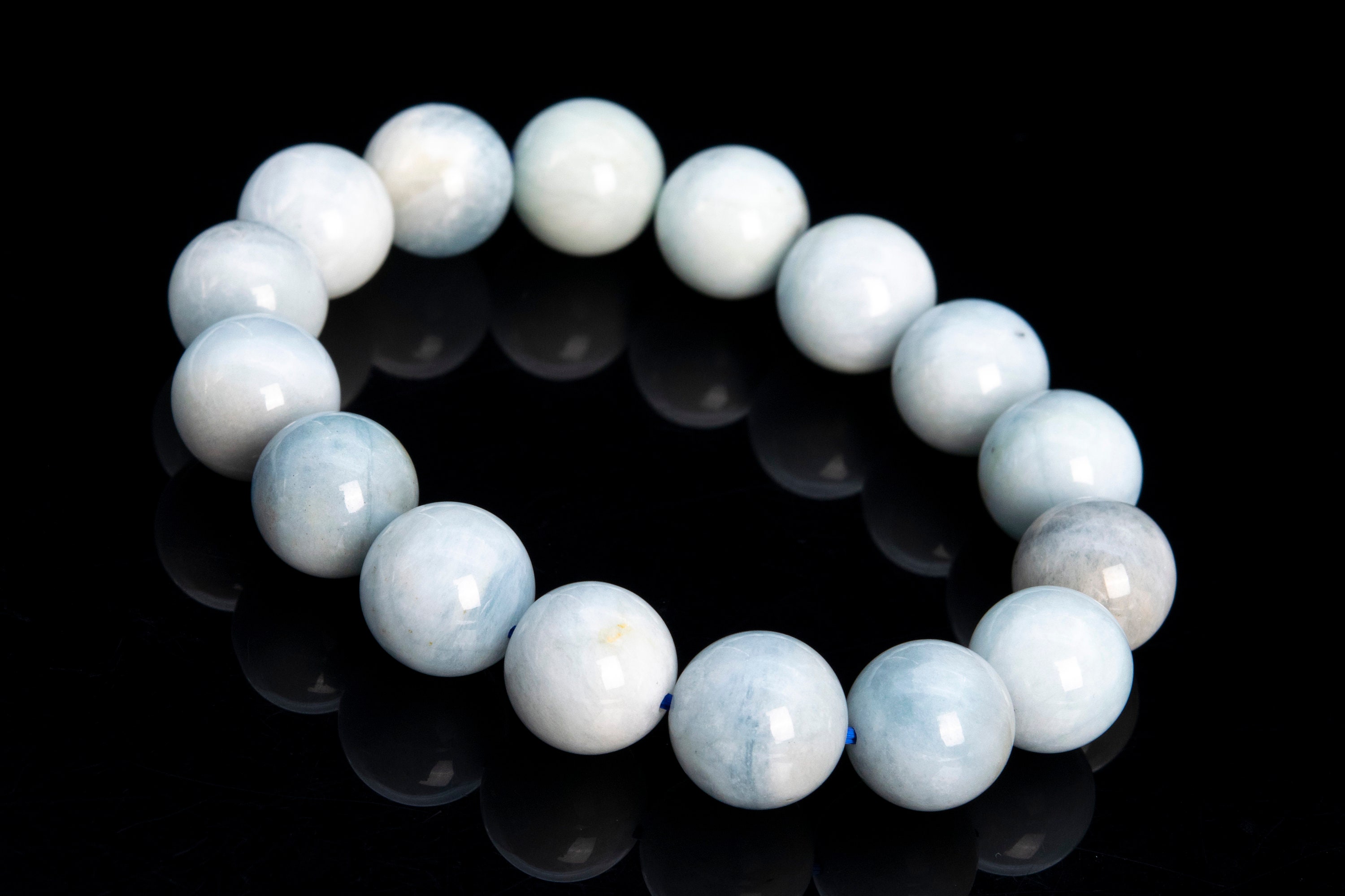 Bracciale In Pietra Di Sole Nera, Elastico, Sfere 10mm - Foto 9