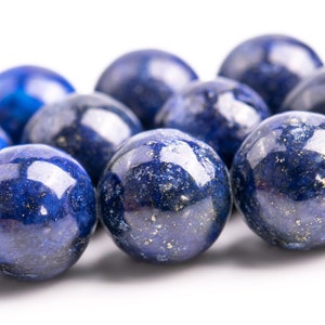 12MM Deep Blue Lapis Lazuli Beads Grade A Gemstone Nugget Round Loose Beads 15.5&quot; / 7.5&quot;  Bulk Lot Options (118627)