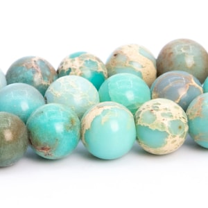 4MM Faint Blue Green Sea Sediment Imperial Jasper Beads Grade AAA Natural Gemstone Round Loose Beads 15&quot; Bulk Lot Options (102764-332)