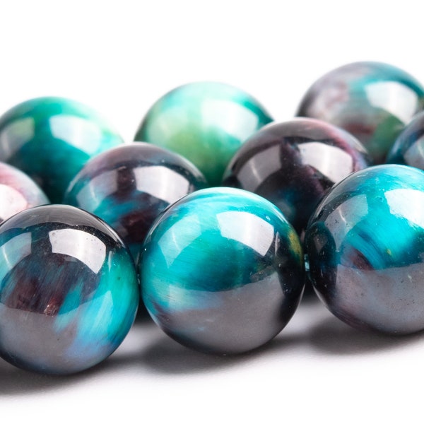 Aqua Green Blue Tiger Eye Beads Grade AA Gemstone Round Loose Beads 8MM 10MM Bulk Lot Options