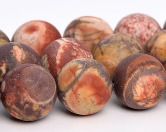Matte Birdeye Rhyolite Beads Genuine Natural Grade AAA Gemstone Round Loose Beads 10MM 12MM Bulk Lot Options
