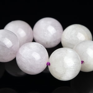 ONLY ONE 10MM Kunzite Beads Faint Purple Bracelet Brazil Grade A+ Genuine Natural Round Gemstone 7.5&quot; (120107h-2805)